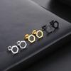 Geometric Stud Earrings Women Stainless Steel Round Square Oval Hexagon Star Triangle Rectangle Trend Jewelry Gifts