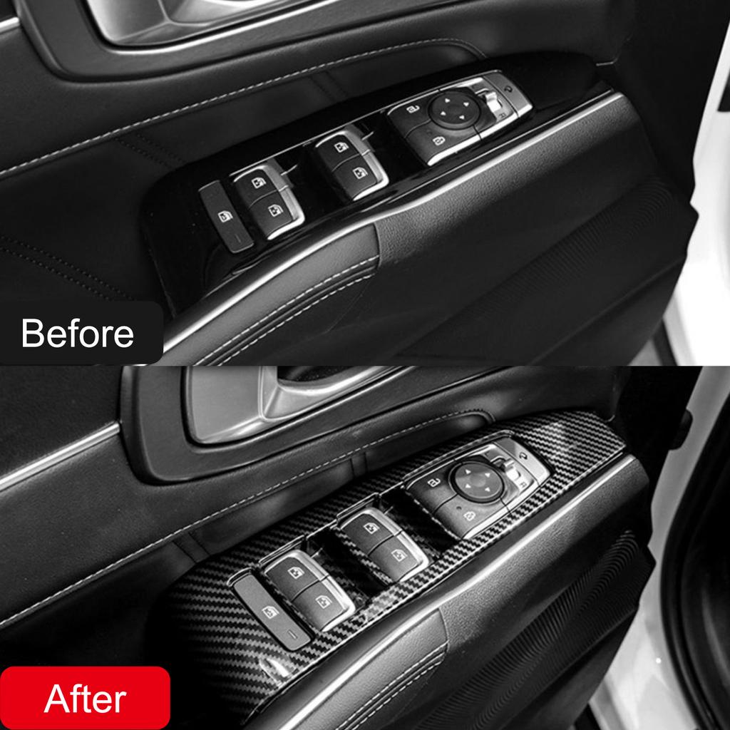 Linkslenker! Für Kia Sorento MQ4 2022 2023 Carbon Fiber Look Fenster Schalter Lift taste Abdeckung Trim ABS Kunststoff Auto Zubehör