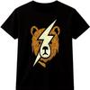 Bear T Shirt Lightning Bolt Graphic Tee Grizzly Animal Streetwear Nature Tee