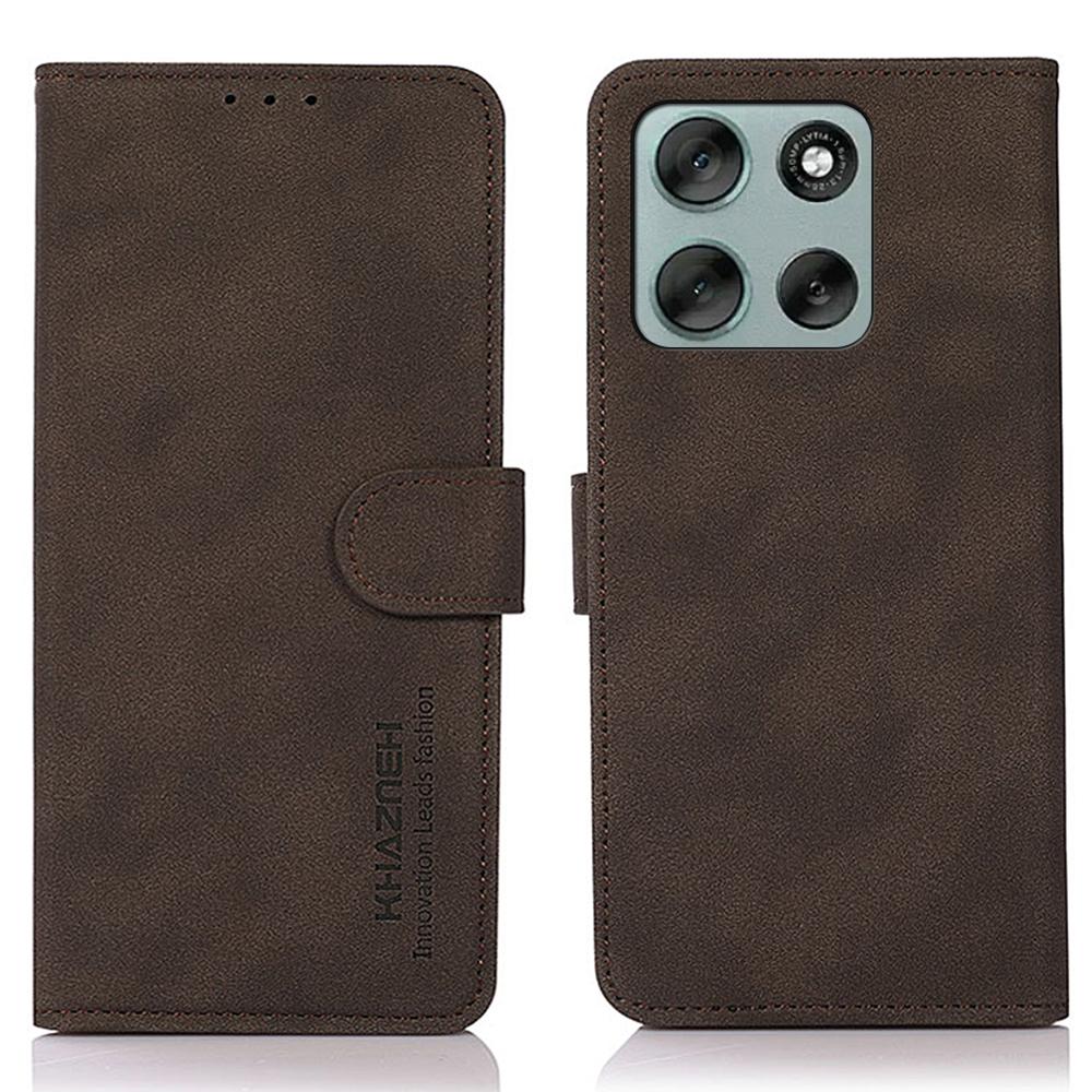 

KHAZNEH For Motorola Moto G56 5G Case PU Leather Wallet Stand Phone Cover Brown