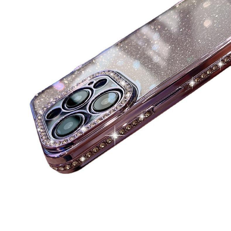 Diamantbesetztes Plattierungs-Glitzer-Strass 16 Geeignet für IPhone 15pro Handyhülle Apple 13 Vollständig umschließende Schutzhülle