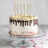 6Pcs Elegant Curved Gold Plated Colorful Cake Candles for Birthday and Baby Shower Cupcake Decorating Party Supplies