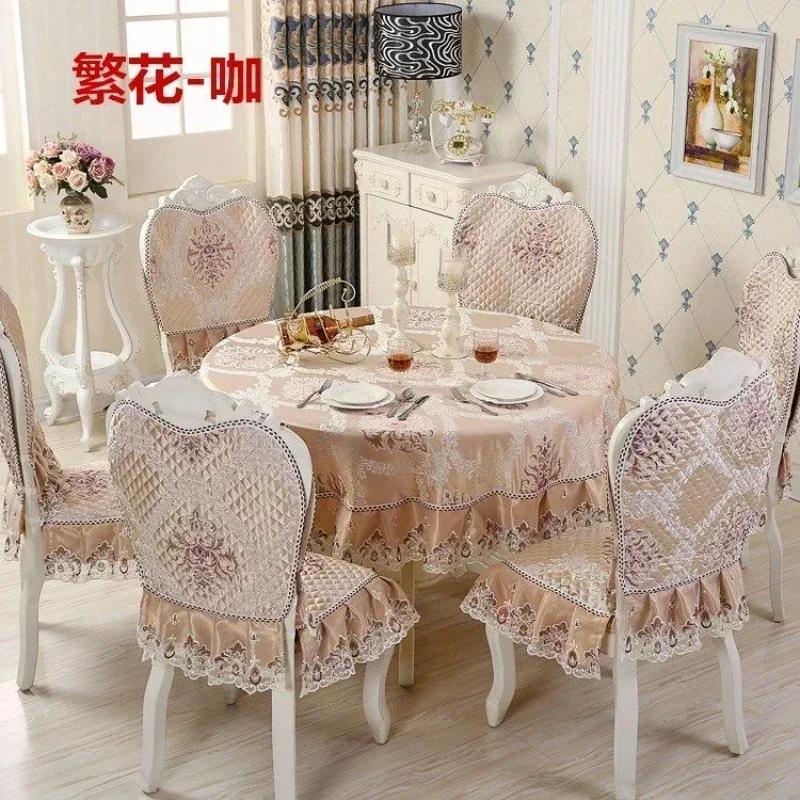 Thickened Retro Printed Tablecloth Chair Cushion Back Cover Household Dining Desk Coffee Table Mat Dustproof Table Covers