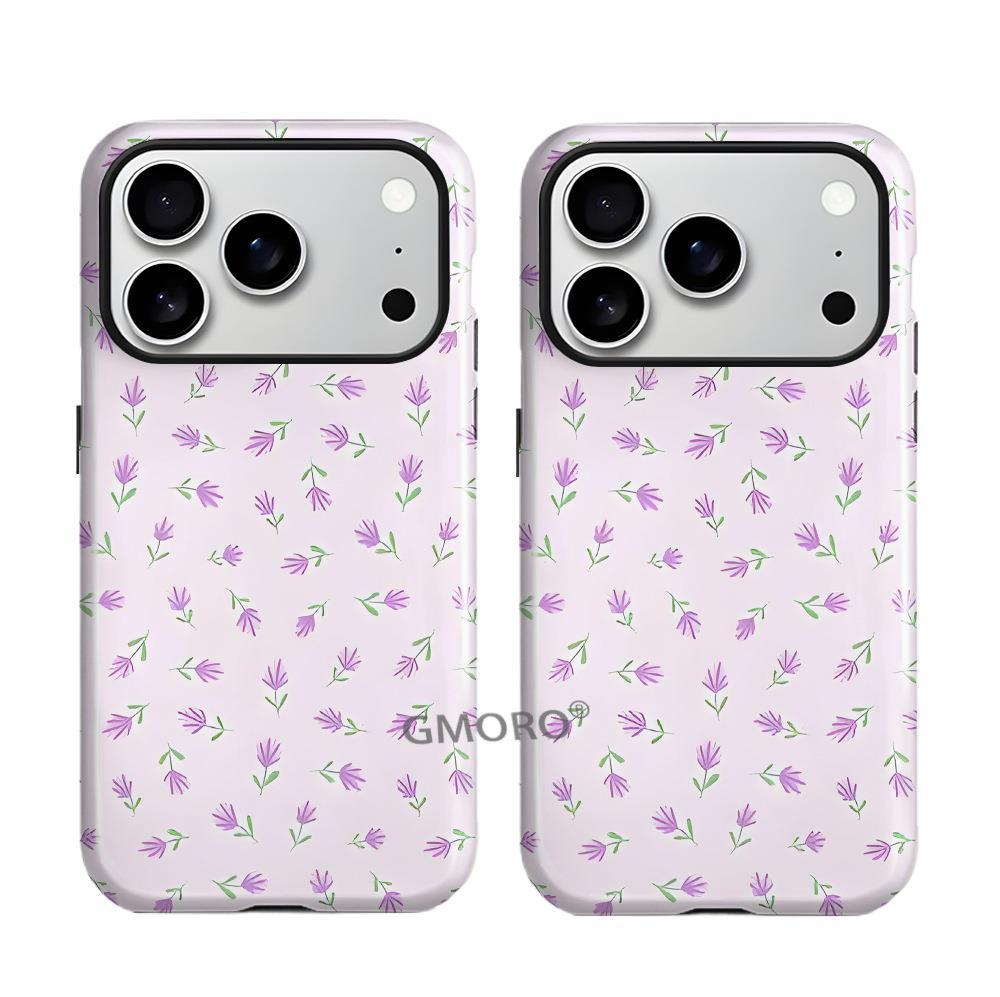 Applicable to purple flower iphone17/16promax film two-in-one apple 15 all-inclusive matte shell