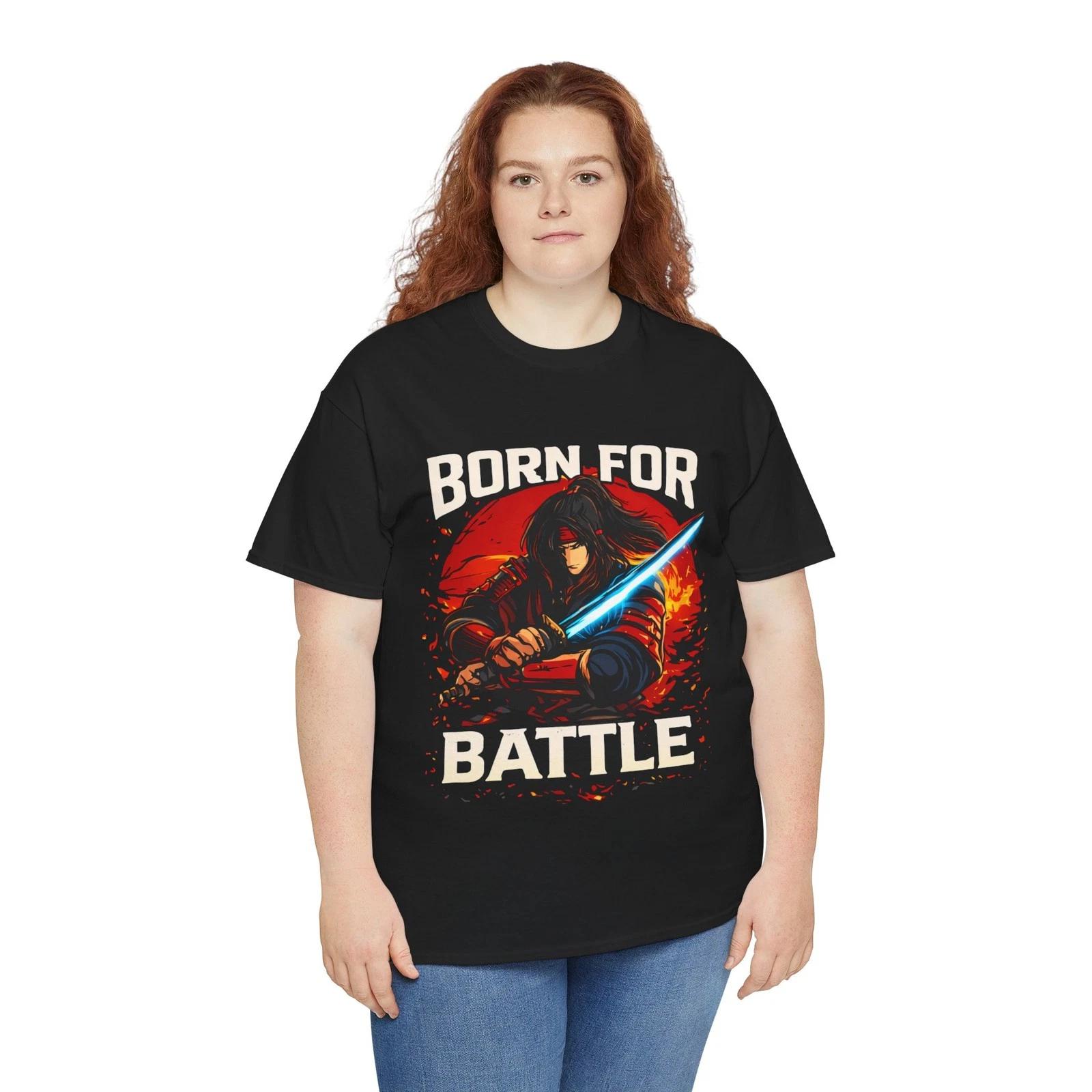 Japanese Anime Printed Battle warrior graphic Tee | Lightsaber samurai T-Shirt XL