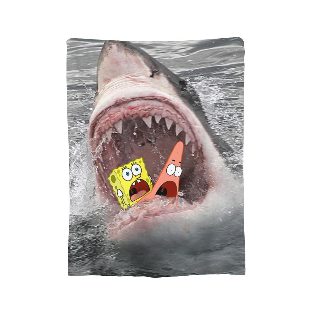 Handsome S-Squidwarded Pattern Blankets Flannel Decoration Multi-function Soft Throw Blankets for Bedding Travel Bedding Throws