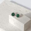 Dieuamour 14K Circle Gemstone Earrings (M) Daily Clean And Elegant Style