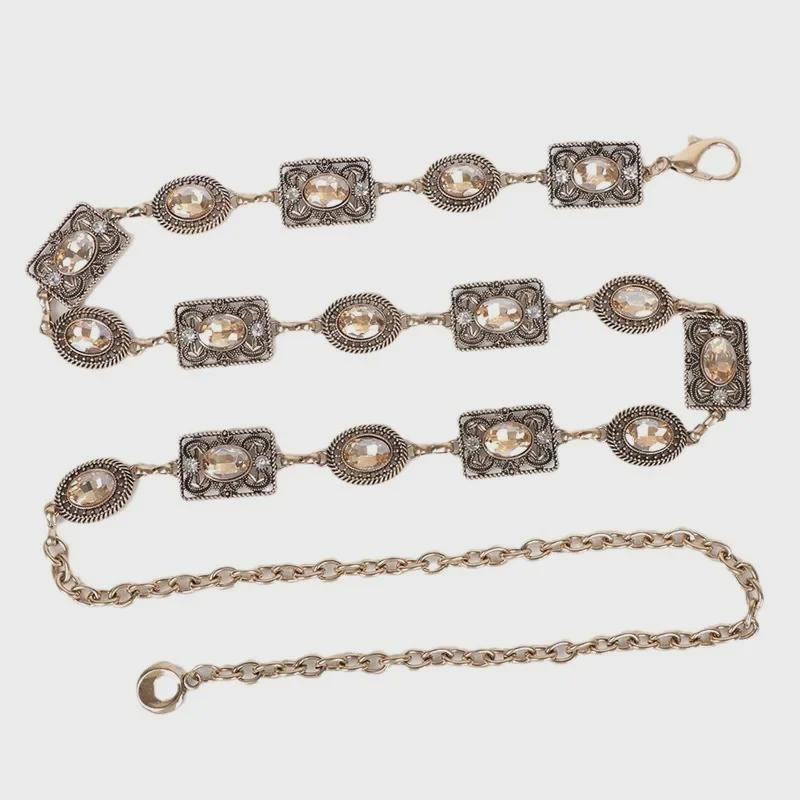 Women's Rhinestone Retro Carved Waist Chain: Versatile, Fashionable Skirt Accessory