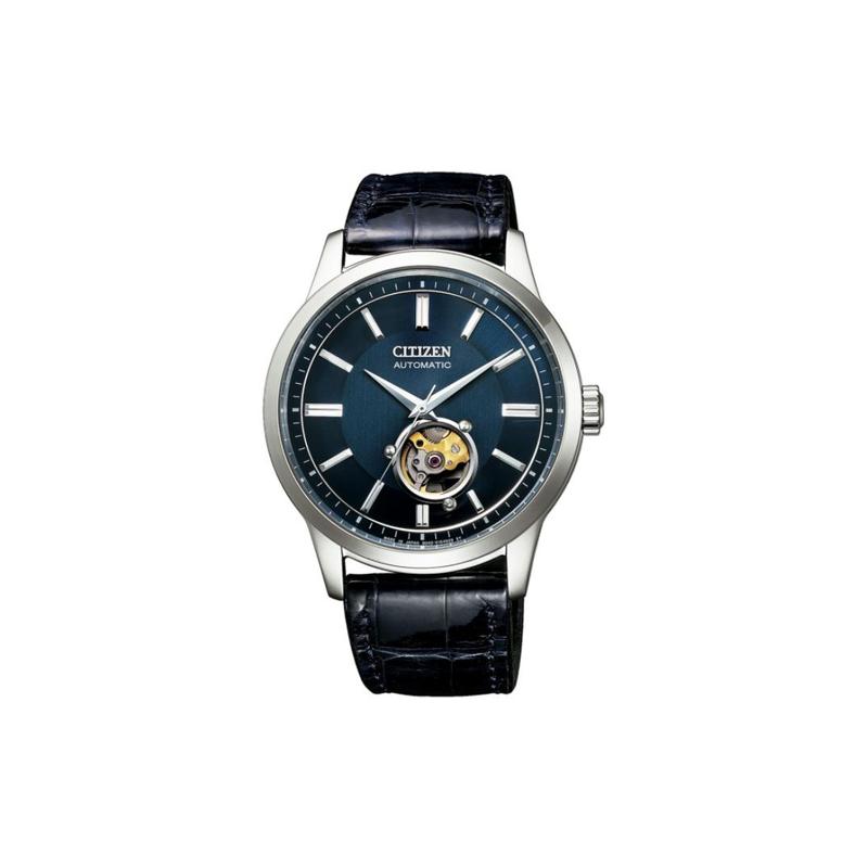 

CITIZEN Mechanical series, hollow texture, Automatic, leather strap, , men s watch, blue dial NB4020-11L синій