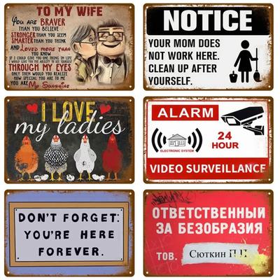 Retro Vintage Tin Sign - Luxury Metal Plate Poster Art Mural for Mancave Bar Home Room Wall Decor