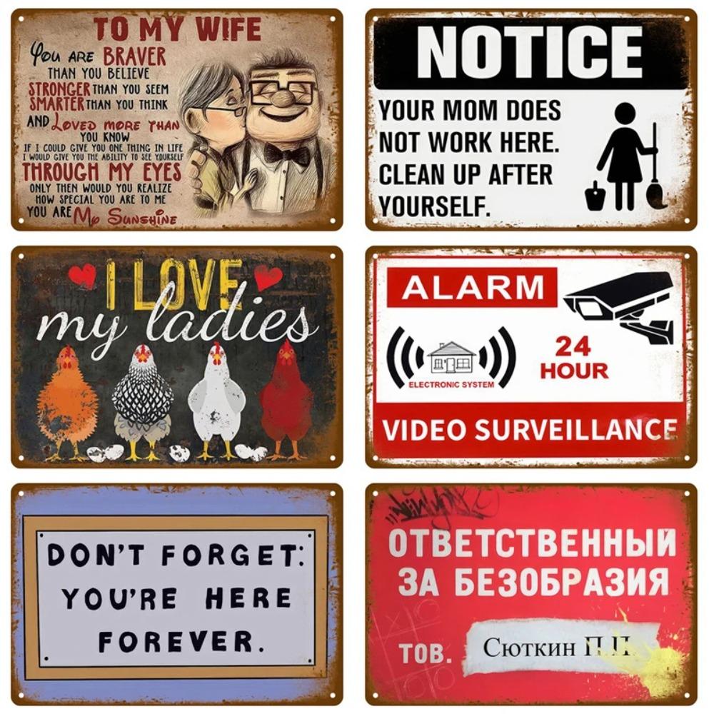 Retro Vintage Tin Sign - Luxury Metal Plate Poster Art Mural for Mancave Bar Home Room Wall Decor