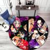 Classic Japanese-style Cartoon Demon Slayer Round Rug, Home Soft Decorative Anti-slip Yoga Mat and Chair Mat, Outdoor Floor Mat Carpet K10