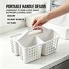 Plastic Storage Basket Portable Divided Compartment Organizer Space Saving for Small Apartment Cleaning Supply Storage