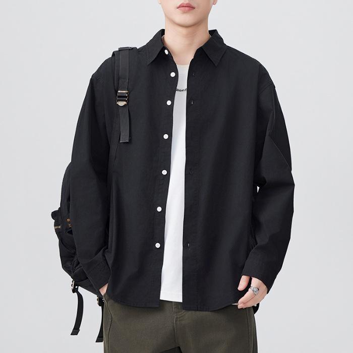 

Новая японская ретро весенняя рубашка с длинным рукавом в стиле кэжуал, мужская рубашка из чистого хлопка в американском стиле 4XL