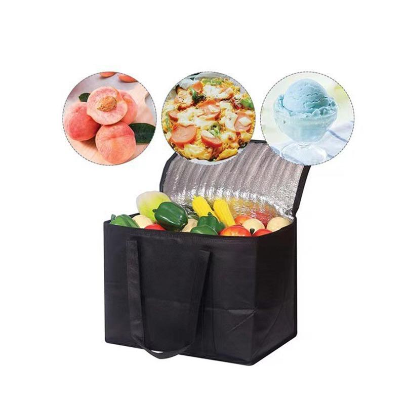 Large Insulated Reusable Grocery Bag Foldable Thermal Cooler Bag Hot Cold Keep Warm Food Delivery Picnic Shopping Bag