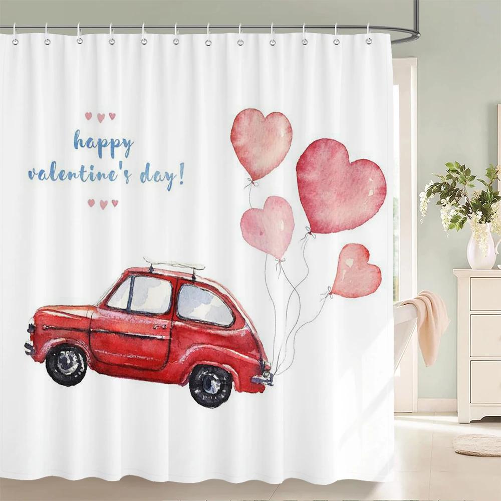 Retro Car Flowers Shower Curtain Bathroom Curtains With Hooks Dog Cow Animal Waterproof Fabric Decor Bath Screen with Hooks