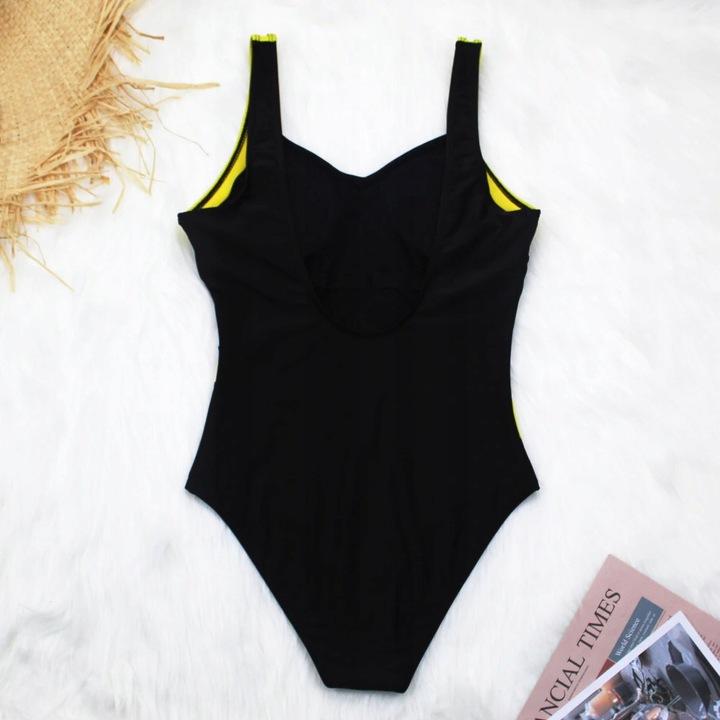 Monokini one-piece slimming swimsuit black XL striped back Monokini one-piece slimming swimsuit black XL striped back