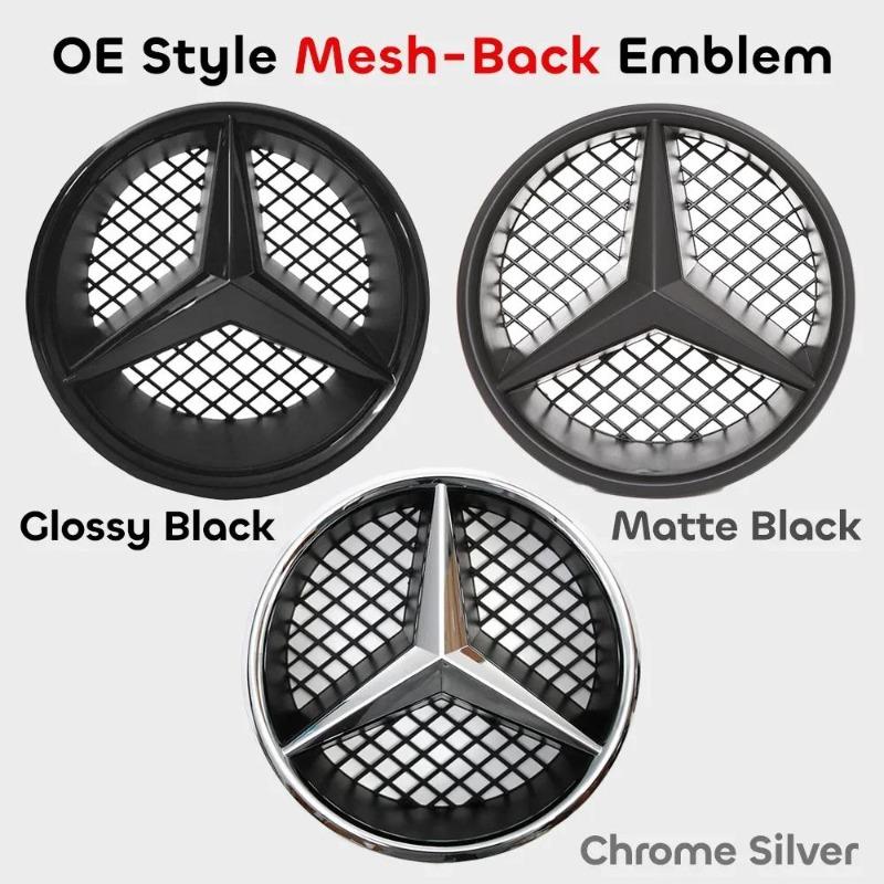 Auto Frontgrill Emblem Stern Plakette 3D Spiegel OE Stil Flache Oberfläche Für Mercedes Benz W245 W204 X204 B180 B200 B250 C280 C300 C350