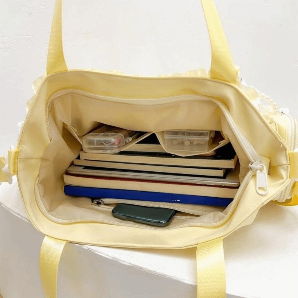 Borsa a tracolla trasparente con fiocco stile Lolita, Borsa tote di grande capacità, Borsa a tracolla carina anime, Giapponese