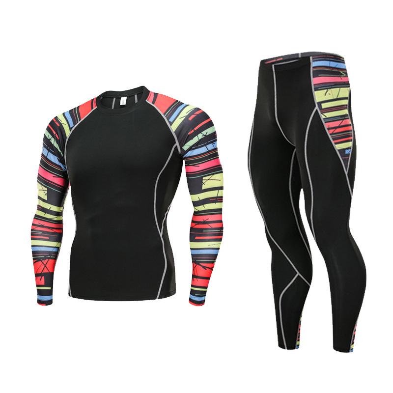 

Мужской спортивный комплект быстросохнущий: Комплект с длинным рукавом и брюки для баскетбола, бега и фитнеса на открытом воздухе S