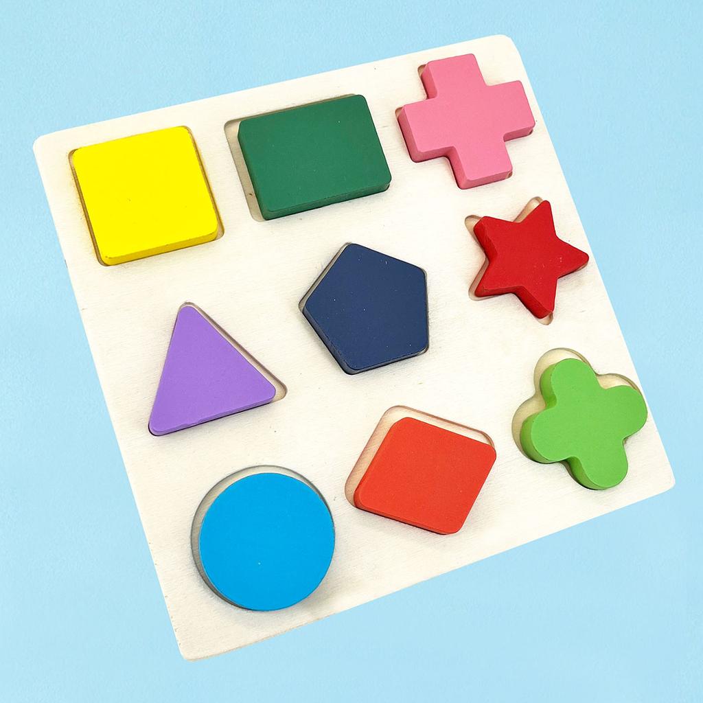1pc 14.6cm/5.75in Wooden 3D Puzzles Jigsaw Montessori Games Kids Geometric Shapes Color Learning Educational Toys for Children