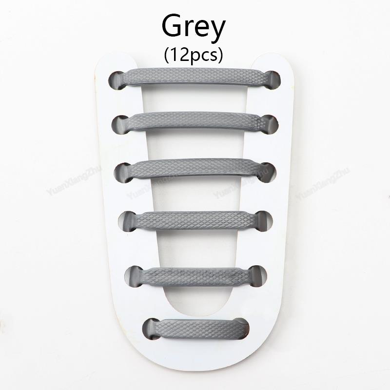 12Pcs Stretch Silicone Shoelaces No Tie Shoe Laces Elastic Laces Sneakers Kids Adult Rubber Shoelace One Size Fits All Shoes