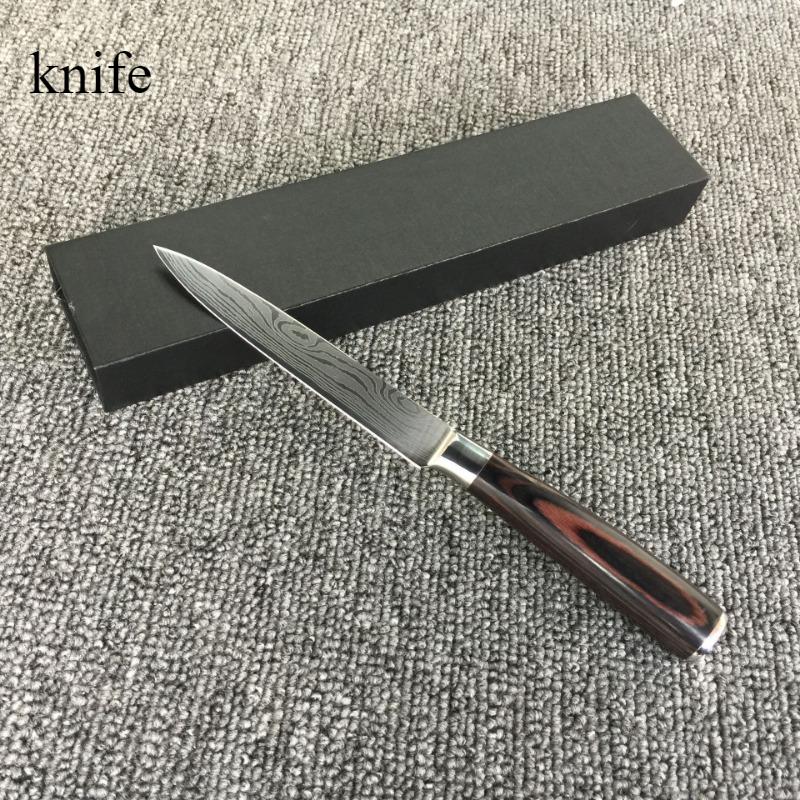 8 noży kuchennych ze stali nierdzewnej z drewnianą rączką, zestaw ostrych noży kuchennych do krojenia mięsa, nóż do kości, nóż do warzyw, nóż i nóż do owoców