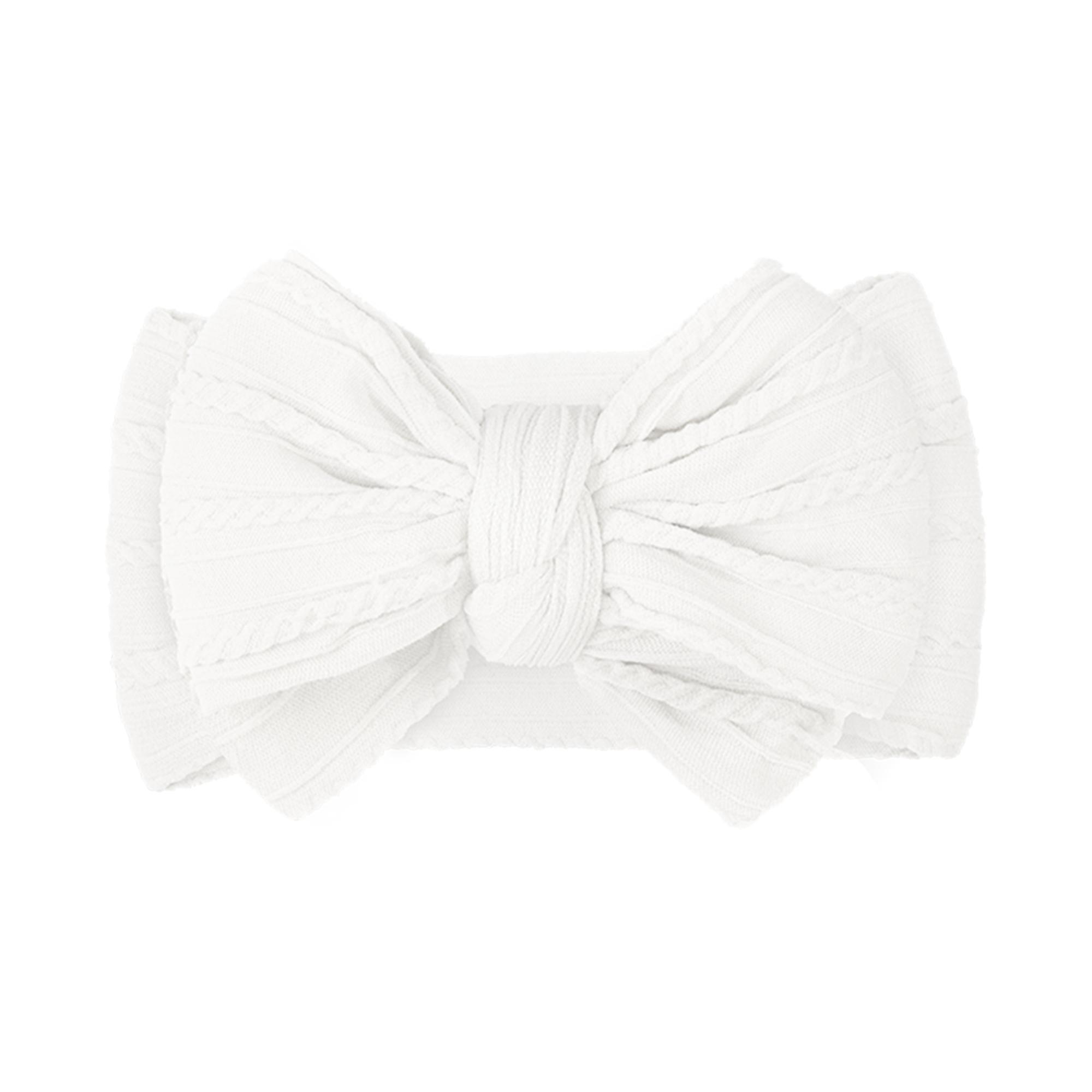 

Детская жаккардовая повязка на голову с большими бантами, эластичная, из мягкого нейлона, для новорожденной девочки, аксессуары для волос для младенцев, детские головные уборы