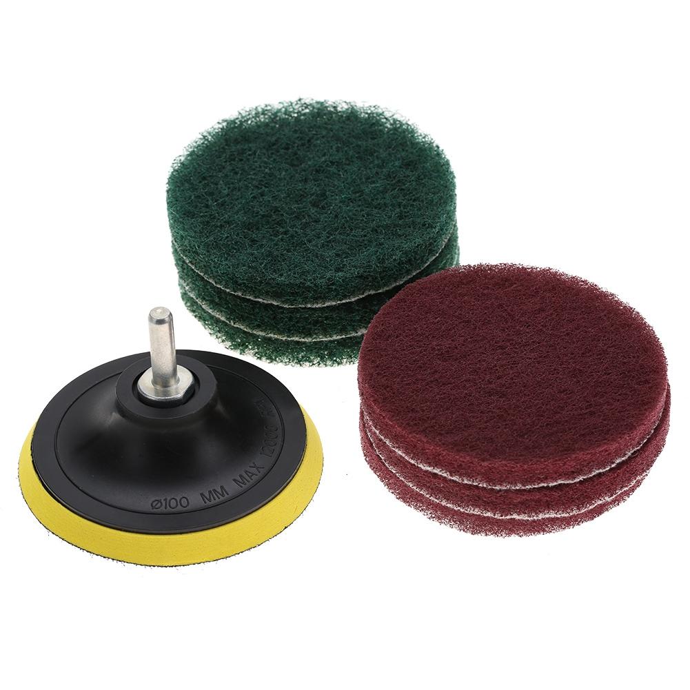Tile Scrubber Metal Polishing Cleaning Pads Brushes Drill Attachment Cleaner Tool with Shaft