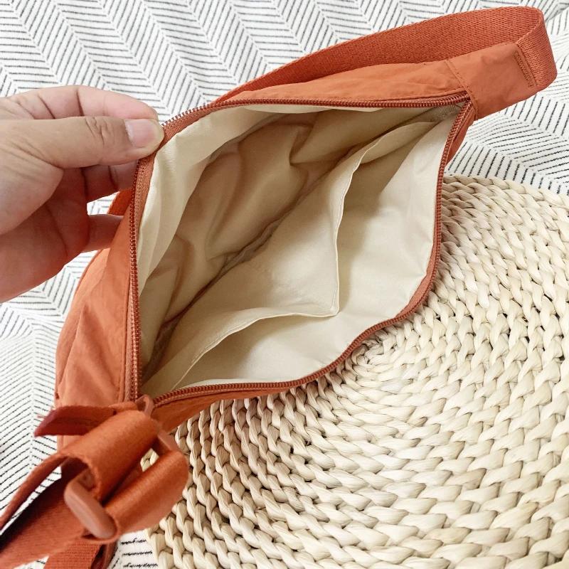 Einfache Nylon Messenger Bags für Damen Tragbare einfarbige Damen Hobo Schultertaschen Tragbare Reise-Achseltaschen Handtaschen
