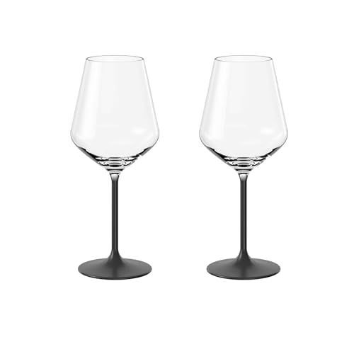 

[Officially Imported] Villeroy & Boch On the Rocks Red Wine Glasses, Set of 2, Approx. 10cm Diameter x 23cm Height, Approx. 470ml Capacity, Pair, Pe