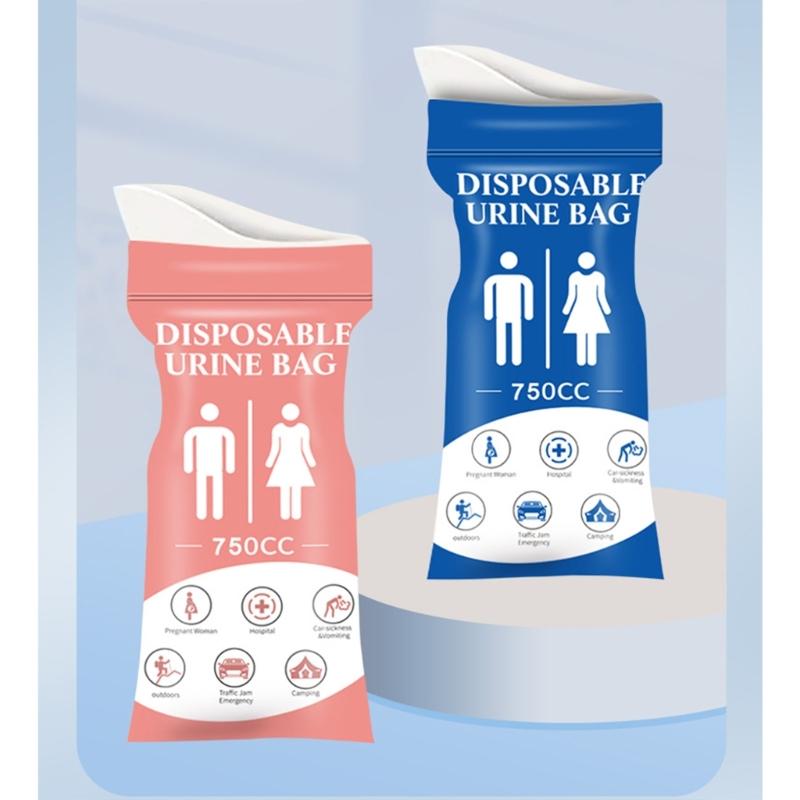 4Pcs Outdoor Emergency Urine Bags Unisex Disposable Urinal Bags 750ML Camping Pee Bags for Road Trip Camping Hiking