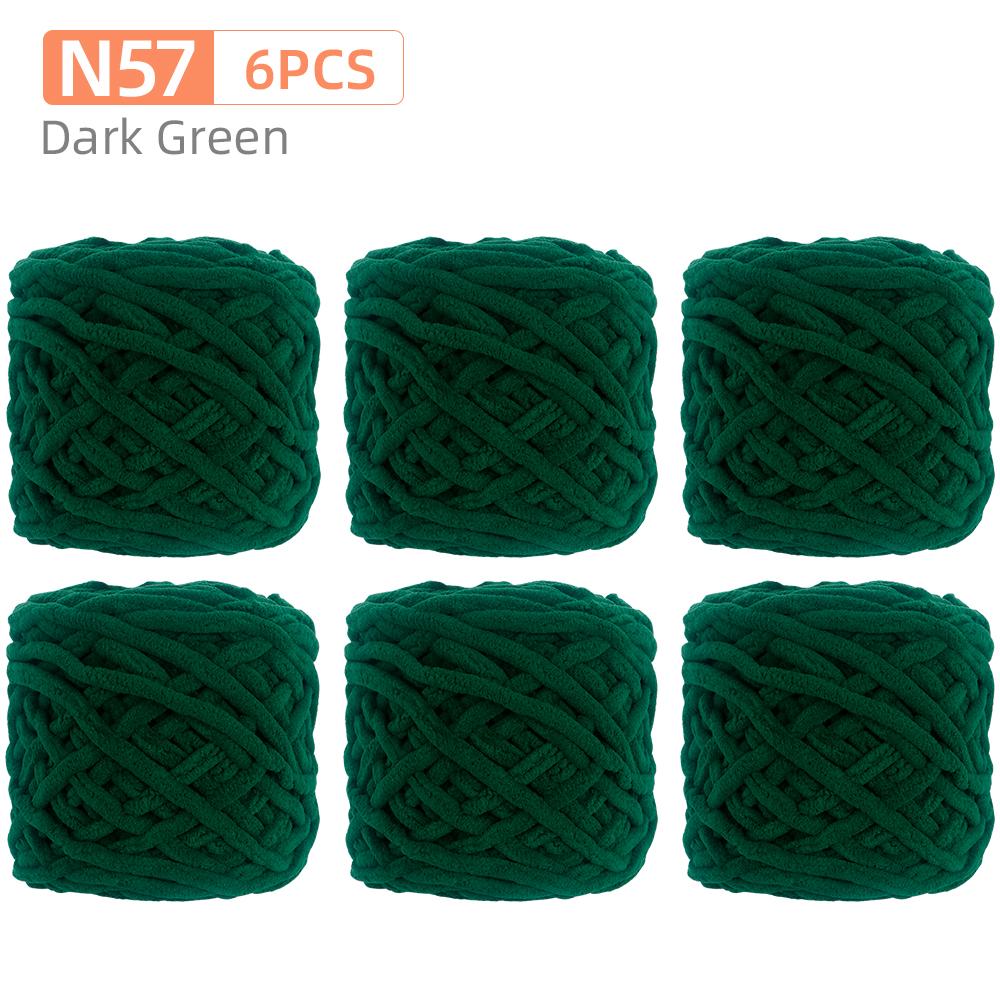 6Rolls DIY Soft Warm Snuggly Chenille Yarn, Velvet Iceland Puffy Yarn, Perfect for Knitting Crochet Sweater, Hat, Scarf, Blanket