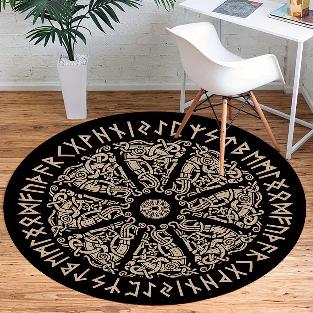 1pc Retro 1757353301 Pattern Round Floor Mat, Non-slip for Living Room Bedroom Chair Carpets Home Decor Gifts, Home Decor Room Decor Outdoor