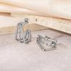 European & American Retro Geometric Hoop Earrings in Titanium Steel with 18K Texture - High-End Niche Design, Trendy Style for Women
