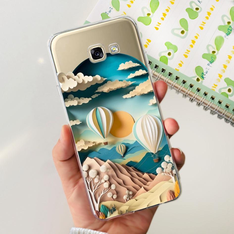 For Samsung Galaxy A5 2017 Case A520 A520F Popular Flower Transparent Silicone Soft Cover For Samsung A 5 2016 A510 A510F Bumper