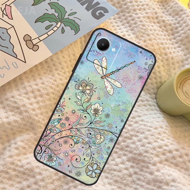 Dragonfly Animal Art Case For Realme C67 C63 C55 C51 C75 C61 C53 C35 C65 C71 11 12 13 14 15 Pro Plus GT6 GT7 Pro