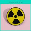 Unique Geometric Radiation Symbol Badge Stylish Round Metal Brooch For All Genders