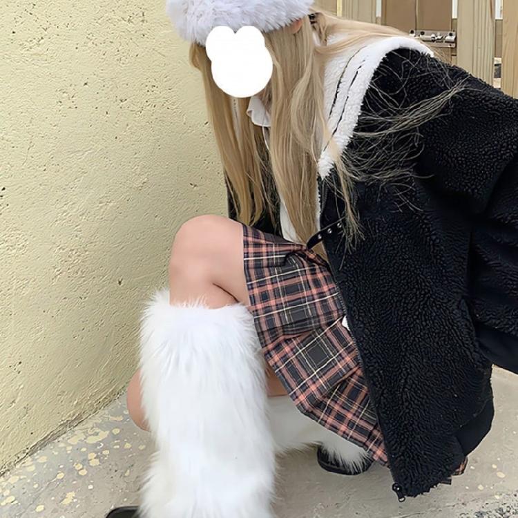 Faux Furs Leg Warmer,Y2K Warm Cozy Fuzzy Leg Warmer Boot Cuffs Cover for Womens