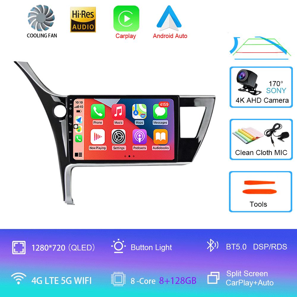 Android 14 Car Stereo Radio For Toyota Corolla 2017-2019 Multimedia Video Player Carplay GPS Navigation 4G WIFI 2 Din 360 Camera
