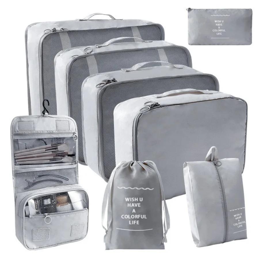4/7/8 Piece Set Travel Bag Organizer Clothes Luggage Travel Organizer Blanket Shoes Makeup Organizers Bag Suitcase Pouch Packing Cubes