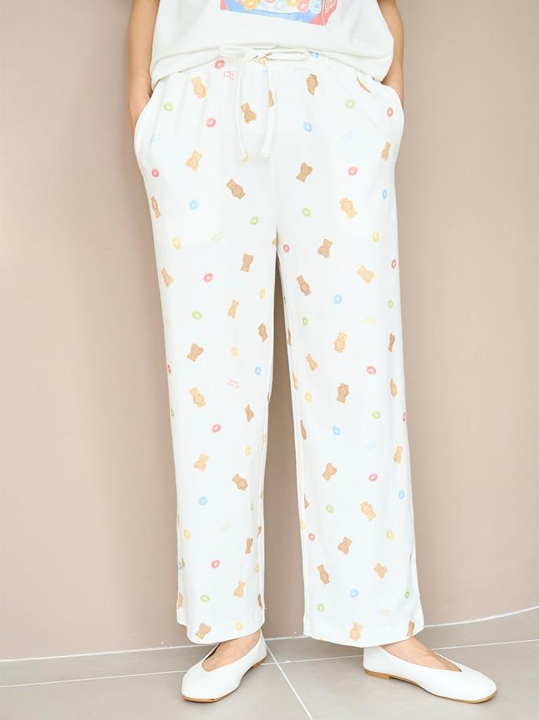 Gelato Pique Cereal Bear Print Long Pants PWCP244343 OWHT Women's