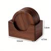 6pcs/set Walnut Wood Coasters Placemats Decorative Round Insulated Beverage Coasters Home Decor Wooden Insulation Pad