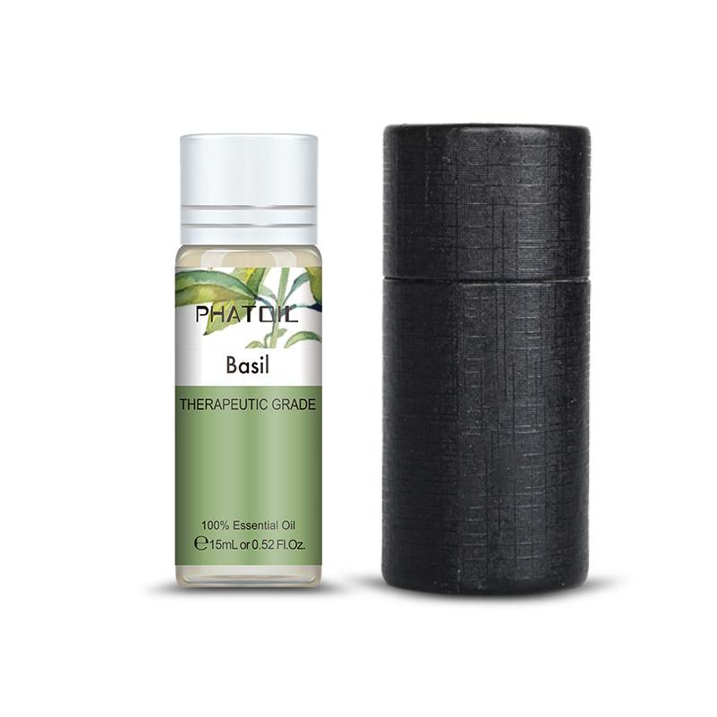 PHATOIL Basil Plant Essential Oil for Body Relieve Improve Attention Anti-aging of Face Air Fresh Diffuser 5ml/10ml/15ml/30ml/100ml Aroma Oil