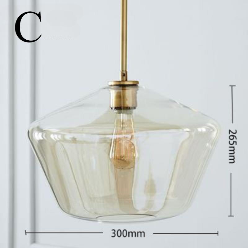 Modern Minimalist Coffee Shop Designer Creative Bar Counter, Living Room Lights, Dining Room Electroplated Champagne Gold Glass Pendant Light