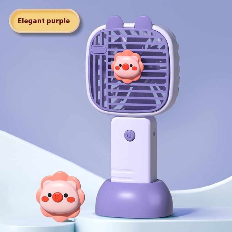 

New desktop handheld fan rechargeable light noise bottom mini USB cute and lovely charging fan student gift summer essential