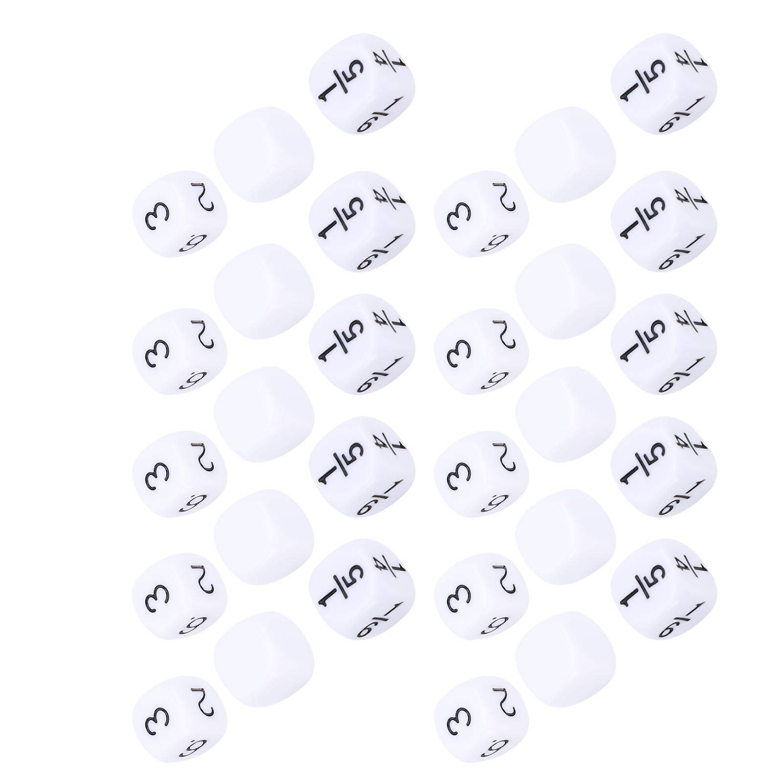 

30Pcs 6 Sided Dice Set Bulk 16mm White with Storage Bag Puzzle Number Teaching Props