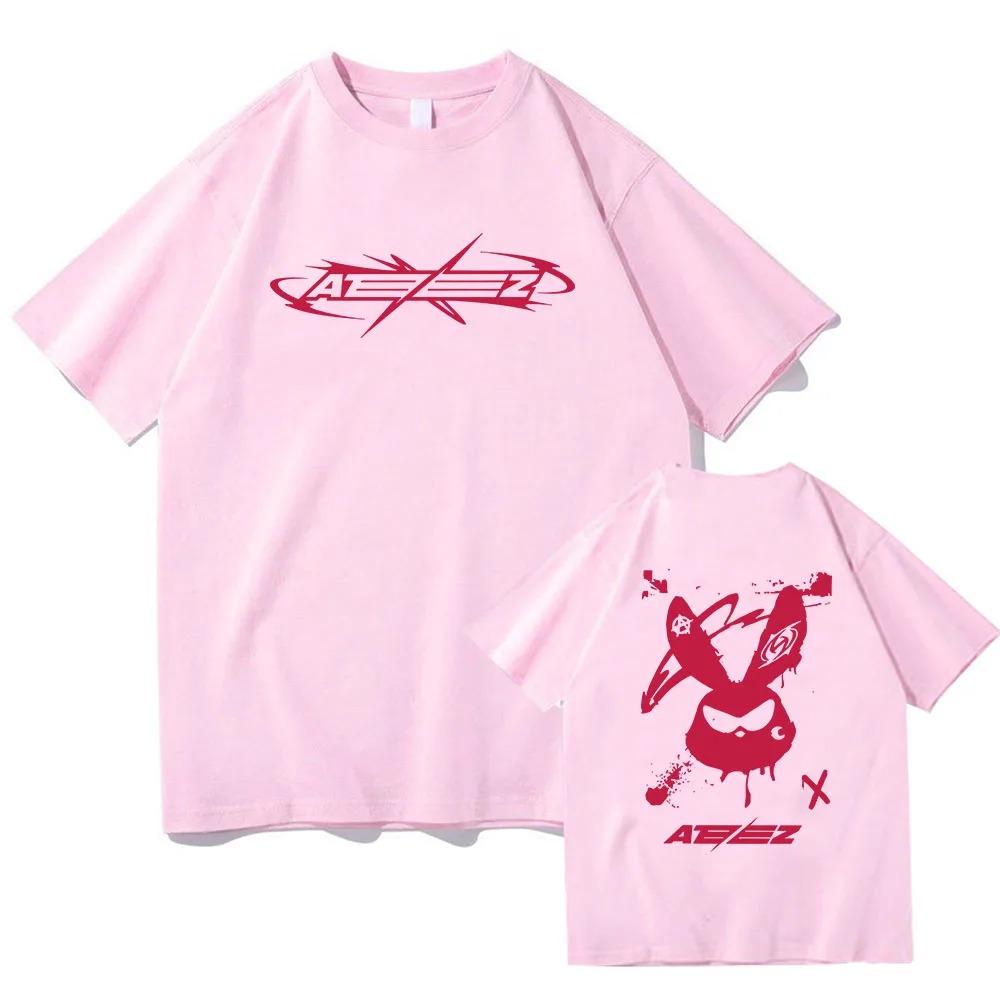 202 New Album Work Graphic T-shirts ATEEZ Punk Boys Band Printing Tee-shirt Cotton High Quality5 Oversized High Quality Soft Tee