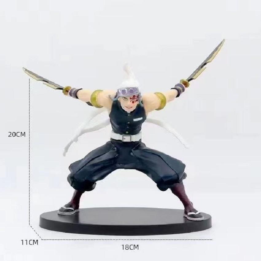 12-20cm  Anime Demon Slayer Figure Nezuko Tanjirou Zenitsu Inosuke Kyoujurou Giyuu Kawaii Qposket Figural PVC Model Toys Gift