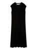 Backless French Sleeve Velvet Dress 09WCO254023 BLK 1